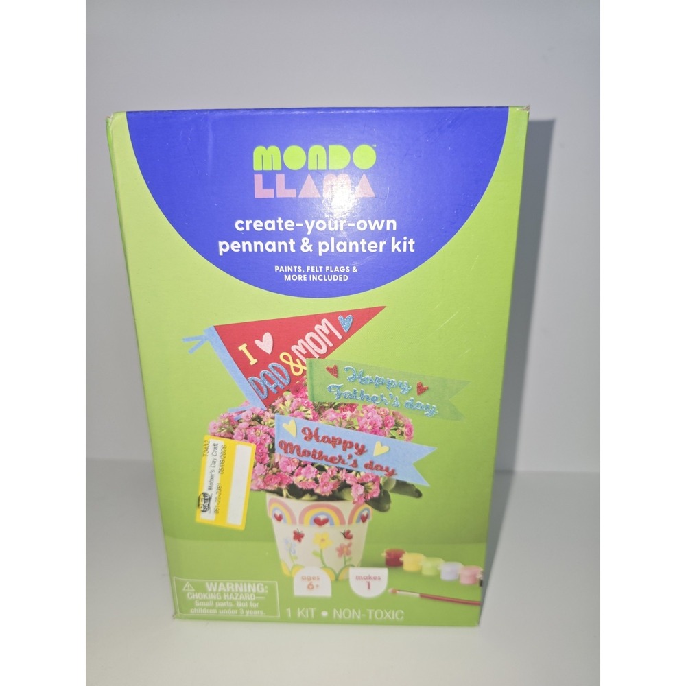 Fathers Day Gift Mondo Llama kit includes a ceramic plant pot, paints, brushes,
